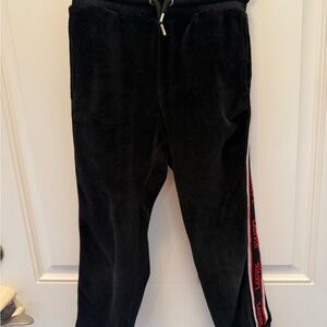 Lanvin Black Ribbed Velour Waistband Sweatpants
